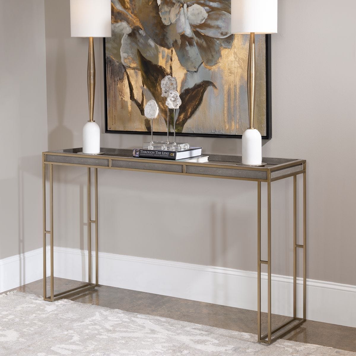 Cardew Console Table - compact console for organizing entryway or hallway essentials | Image 4 | InSTYLE Home & Rugs