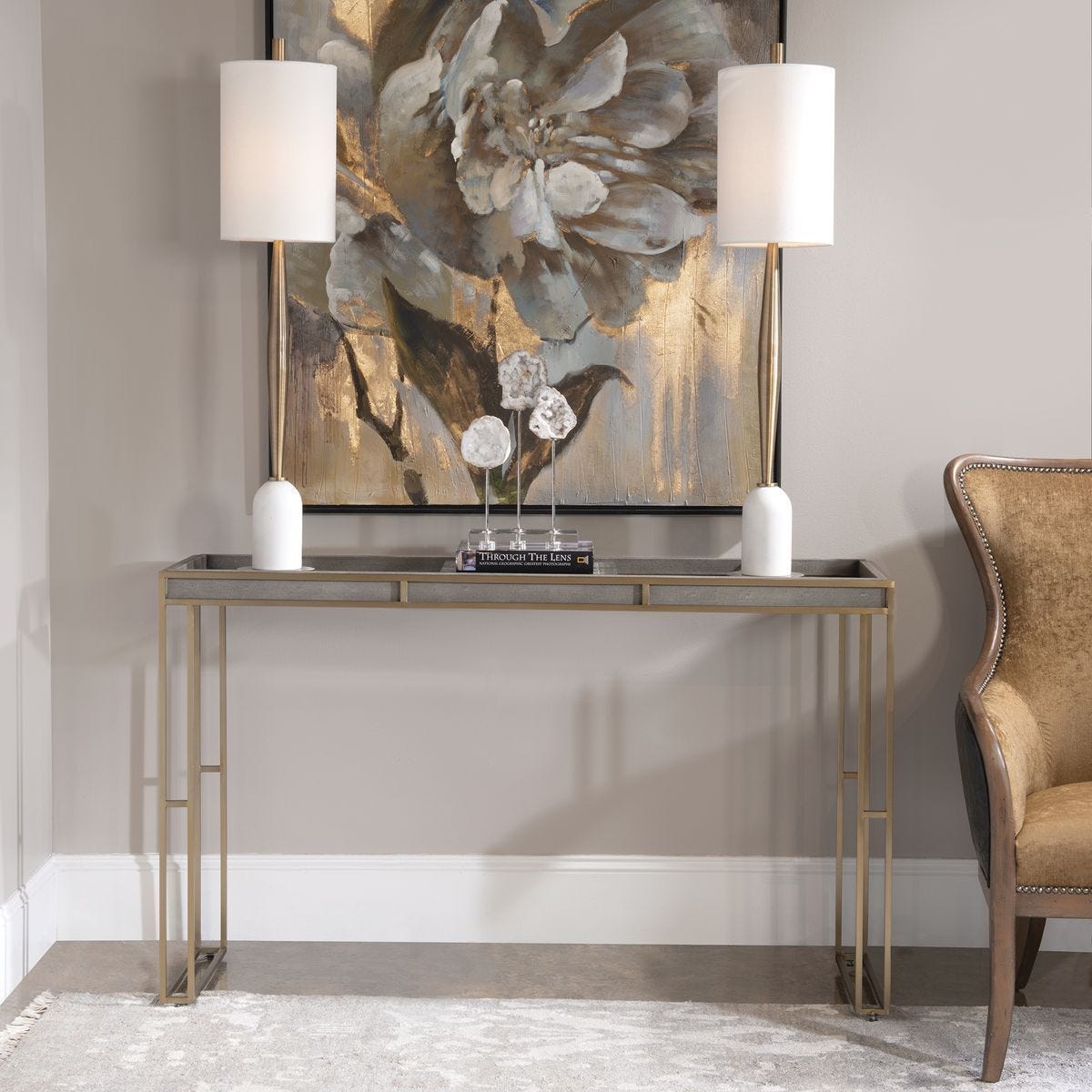 Cardew Console Table - compact console for organizing entryway or hallway essentials | Image 8 | InSTYLE Home & Rugs