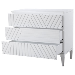 Colby 3 Drawer Chest, White - versatile drawer unit for office, bedroom, or living space | Image 5 | InSTYLE Home & Rugs