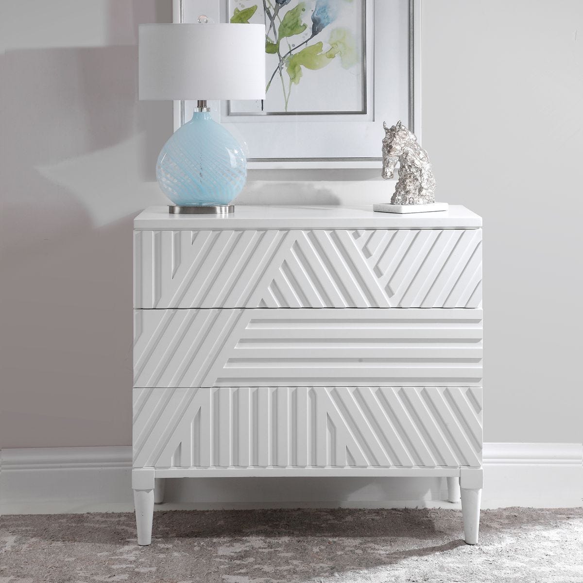 Colby 3 Drawer Chest, White - versatile drawer unit for office, bedroom, or living space | Image 1 | InSTYLE Home & Rugs