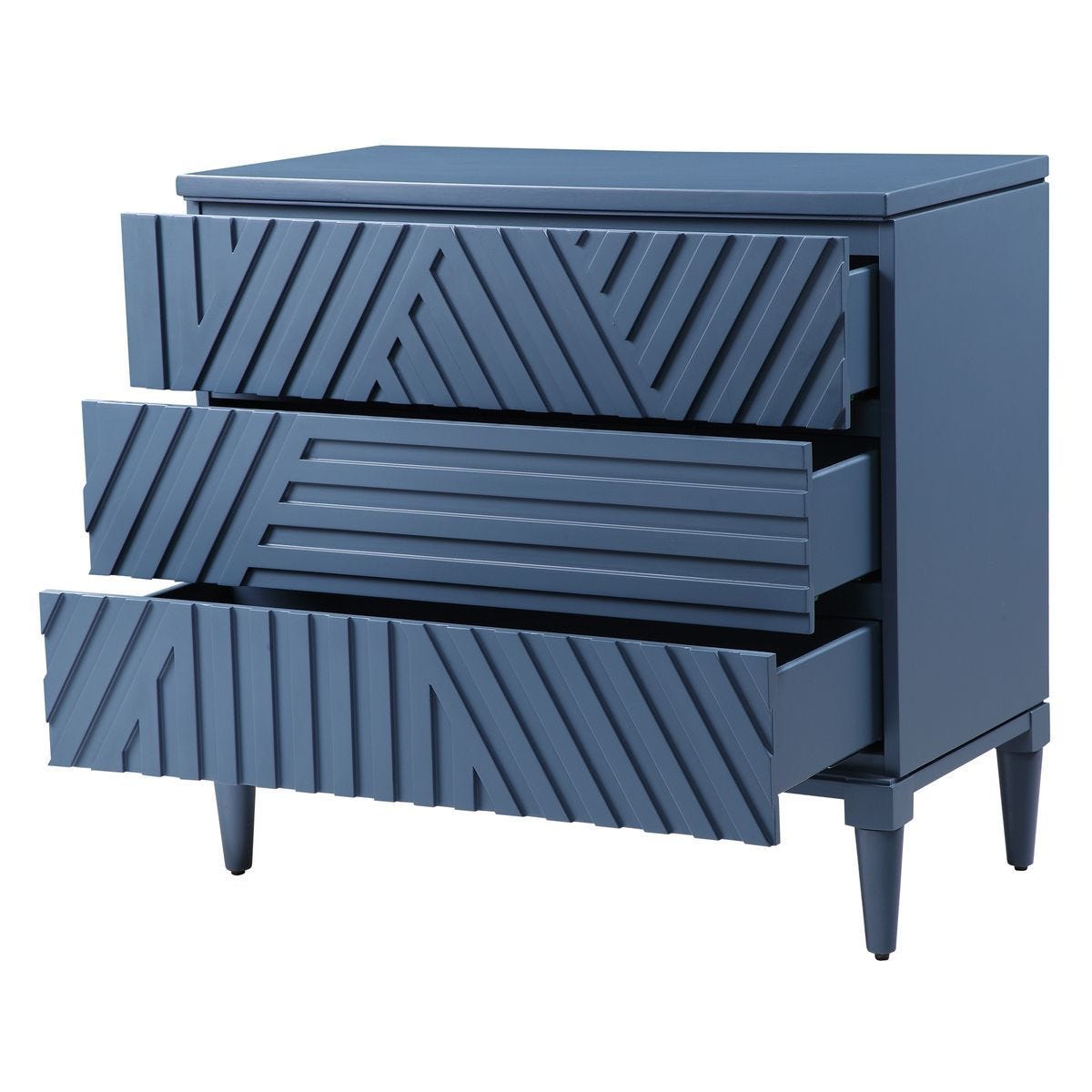 Colby 3 Drawer Chest, Blue - versatile drawer unit for office, bedroom, or living space | Image 5 | InSTYLE Home & Rugs
