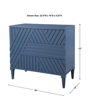 Colby 3 Drawer Chest, Blue - versatile drawer unit for office, bedroom, or living space | Image 11 | InSTYLE Home & Rugs