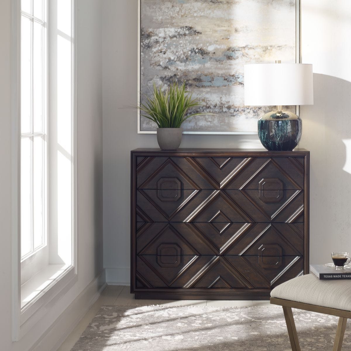 Mindra 4 Drawer Chest - versatile drawer unit for office, bedroom, or living space | Image 1 | InSTYLE Home & Rugs
