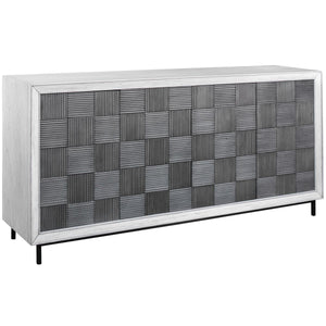 Checkerboard 4 Door Cabinet - stylish bar carts for entertaining | Image 4 | InSTYLE Home & Rugs