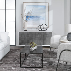 Checkerboard 4 Door Cabinet - stylish bar carts for entertaining | Image 3 | InSTYLE Home & Rugs