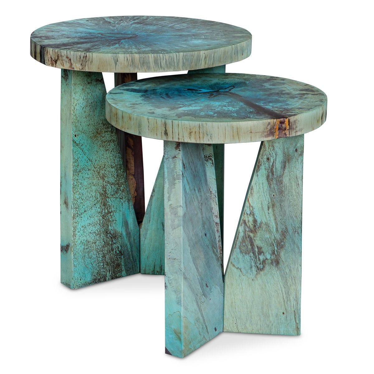 Nadette Nesting Tables, Blue, S/2 - contemporary end table for sofas | Image 2 | InSTYLE Home & Rugs