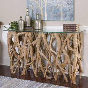 Teak Wood Console - elegant console table for modern living room decor | Image 7 | InSTYLE Home & Rugs