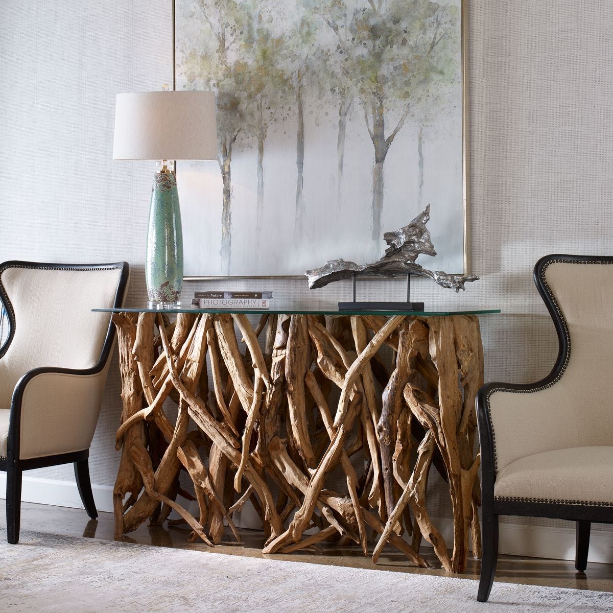 Teak Wood Console - elegant console table for modern living room decor | Image 3 | InSTYLE Home & Rugs