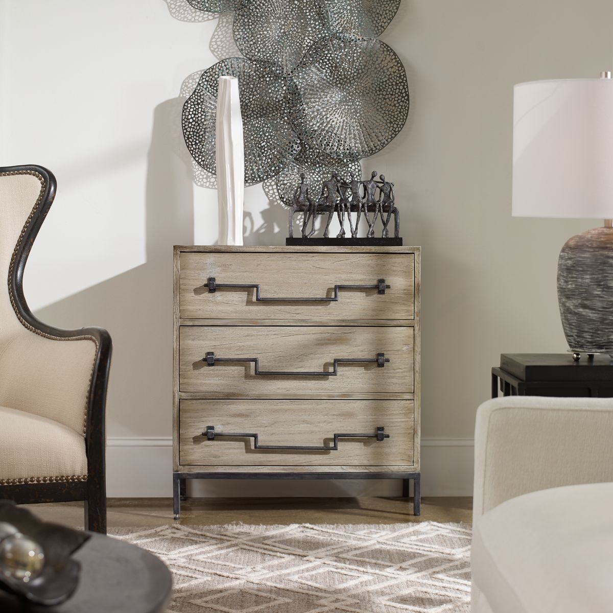 Jory Accent Chest, Ivory - wooden drawers chest for a classic touch to your home decor | Image 1 | InSTYLE Home & Rugs