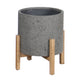 Patio Round Standing Pot - Grey Stone