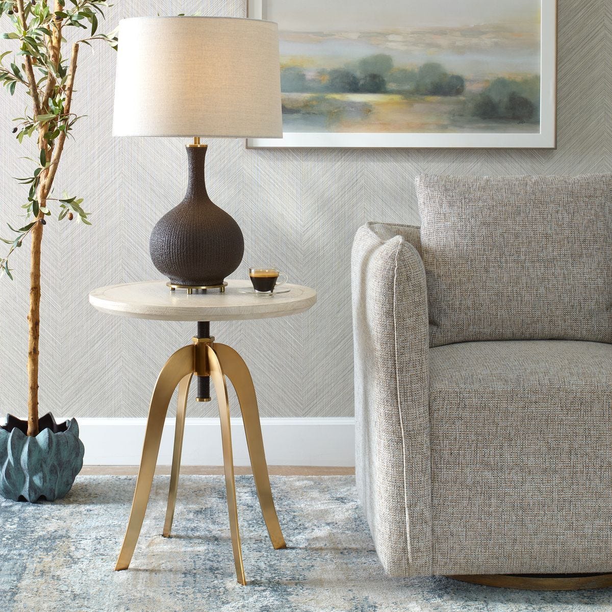 Alice Adjustable Accent Table - small accent table with storage for a clutter-free space | Image 3 | InSTYLE Home & Rugs
