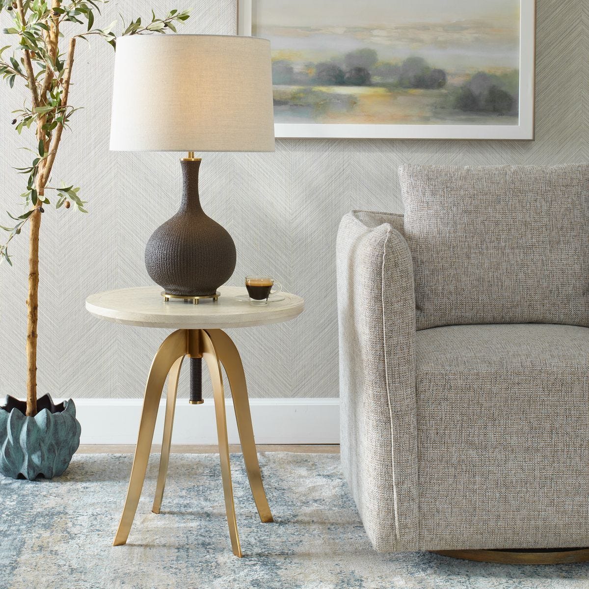 Alice Adjustable Accent Table - small accent table with storage for a clutter-free space | Image 1 | InSTYLE Home & Rugs