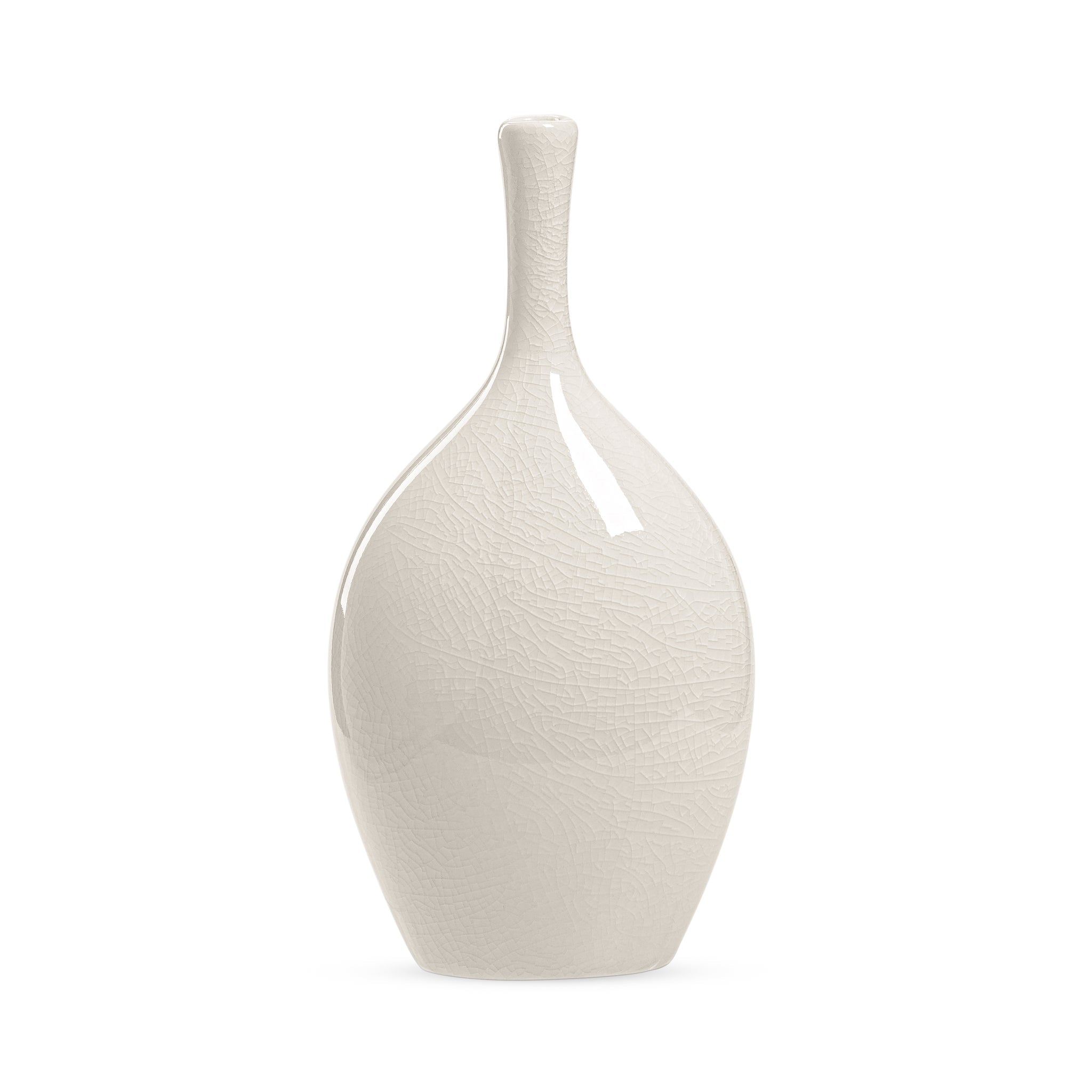 Lilo White Crackle Ceramic Vase - decorative vase for enhancing your home decor with vibrant colors | Image 1 | InSTYLE Home & Rugs