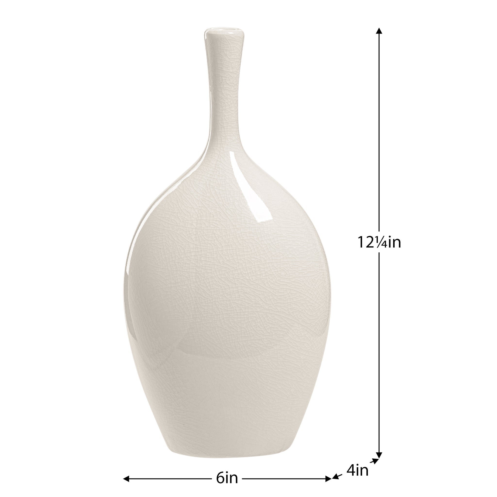 Lilo White Crackle Ceramic Vase - elegant vase for adding a touch of style to any room | Image 7 | InSTYLE Home & Rugs