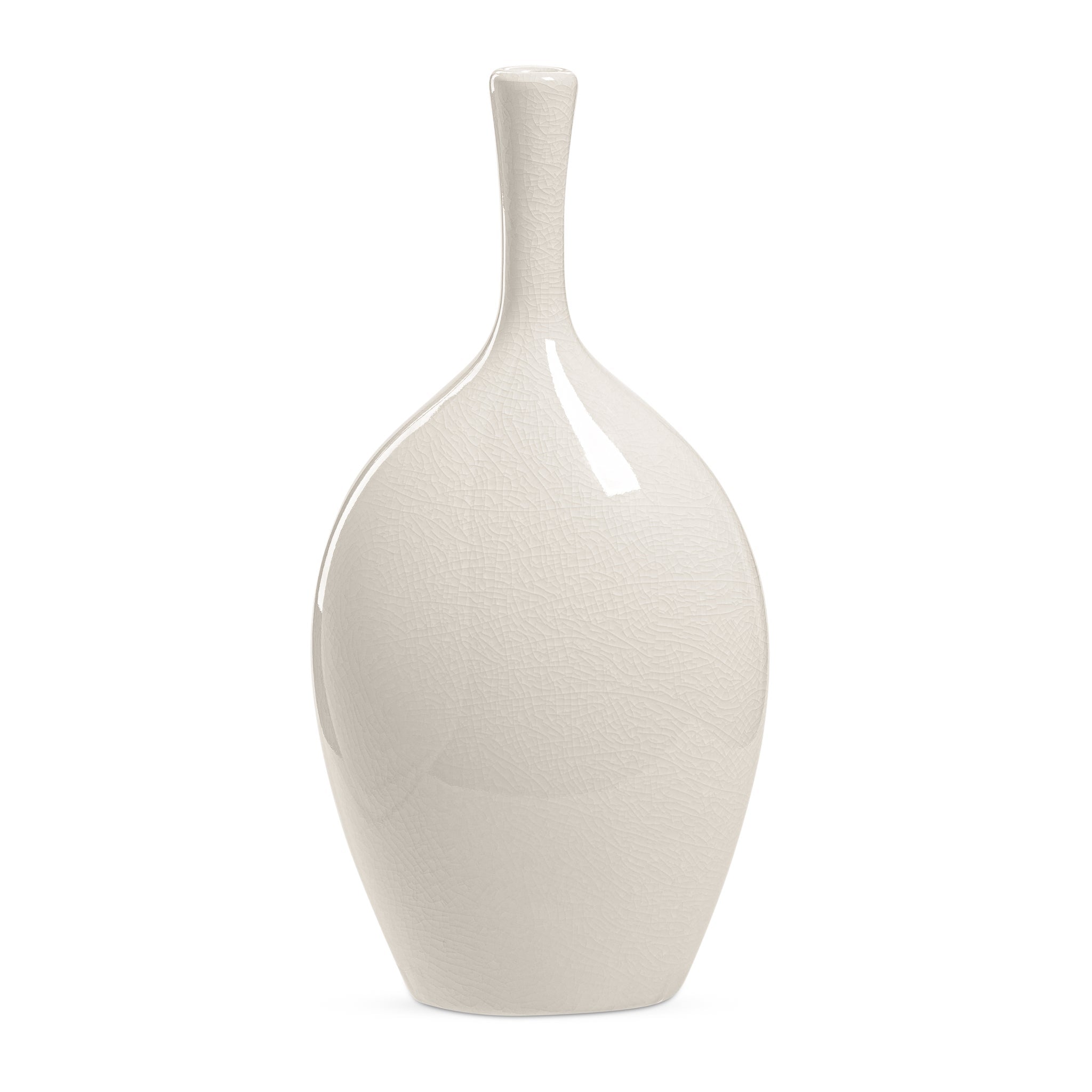 Lilo White Crackle Ceramic Vase - elegant vase for adding a touch of style to any room | Image 1 | InSTYLE Home & Rugs