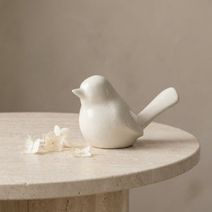 Lilo White Crackle Ceramic Bird Decor Sculpture - stylish decor pieces to elevate any room’s ambiance | Image 2 | InSTYLE Home & Rugs