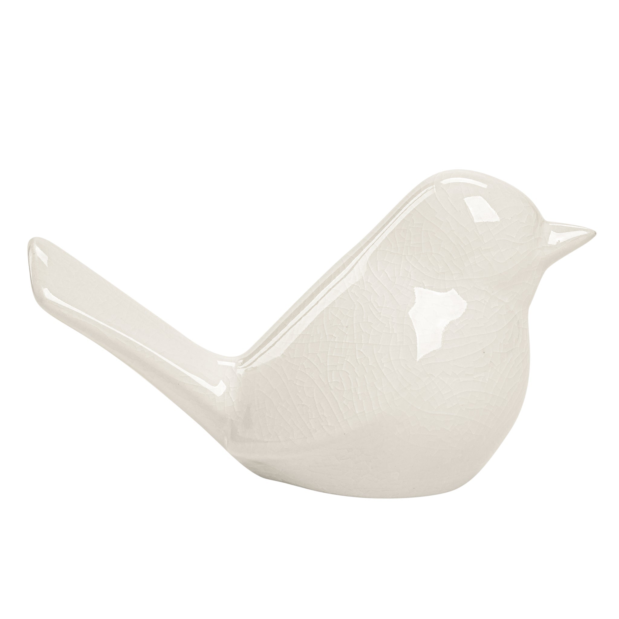 Lilo White Crackle Ceramic Bird Decor Sculpture - stylish decor pieces to elevate any room’s ambiance | Image 5 | InSTYLE Home & Rugs