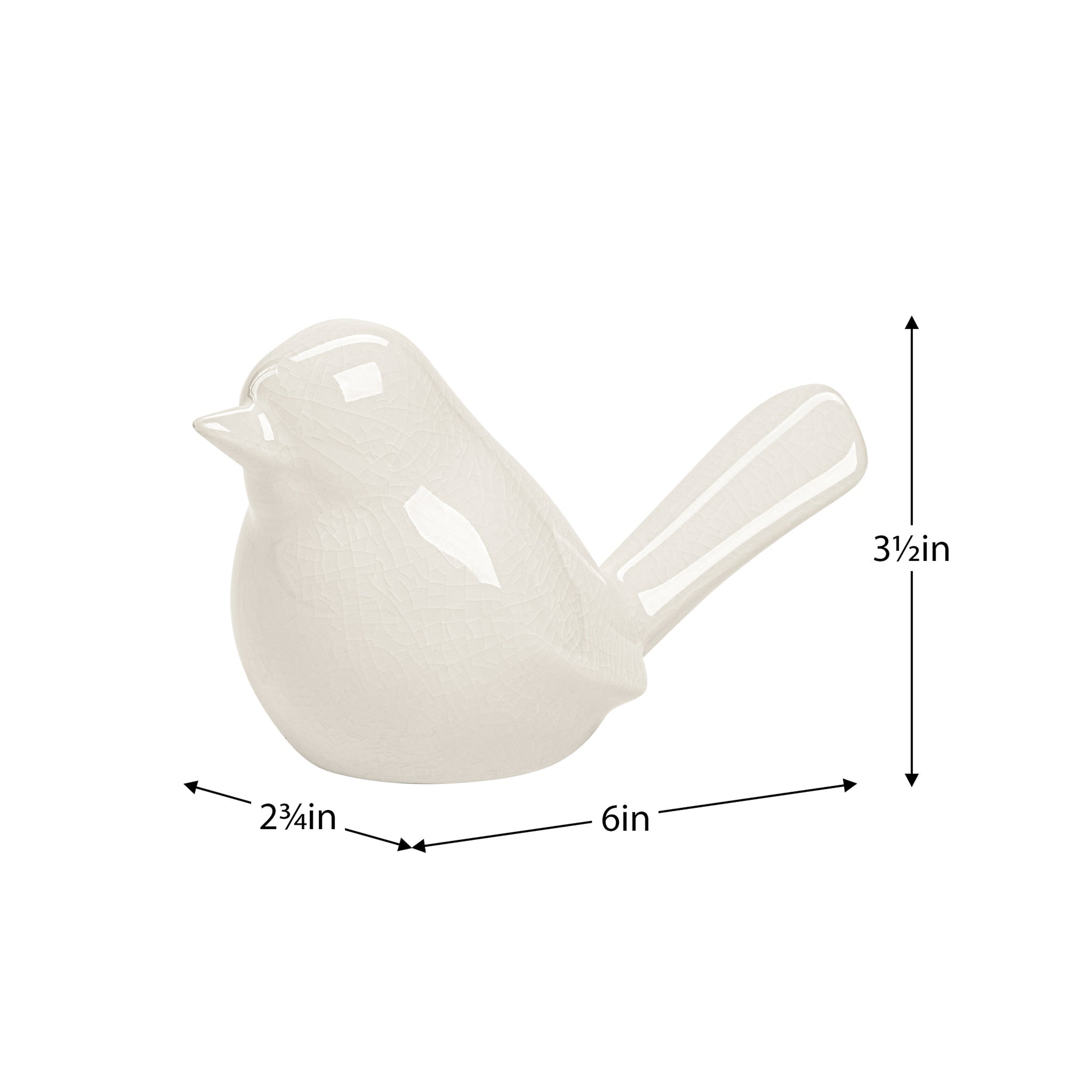 Lilo White Crackle Ceramic Bird Decor Sculpture - stylish decor pieces to elevate any room’s ambiance | Image 7 | InSTYLE Home & Rugs