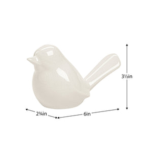 Lilo White Crackle Ceramic Bird Decor Sculpture - stylish decor pieces to elevate any room’s ambiance | Image 7 | InSTYLE Home & Rugs