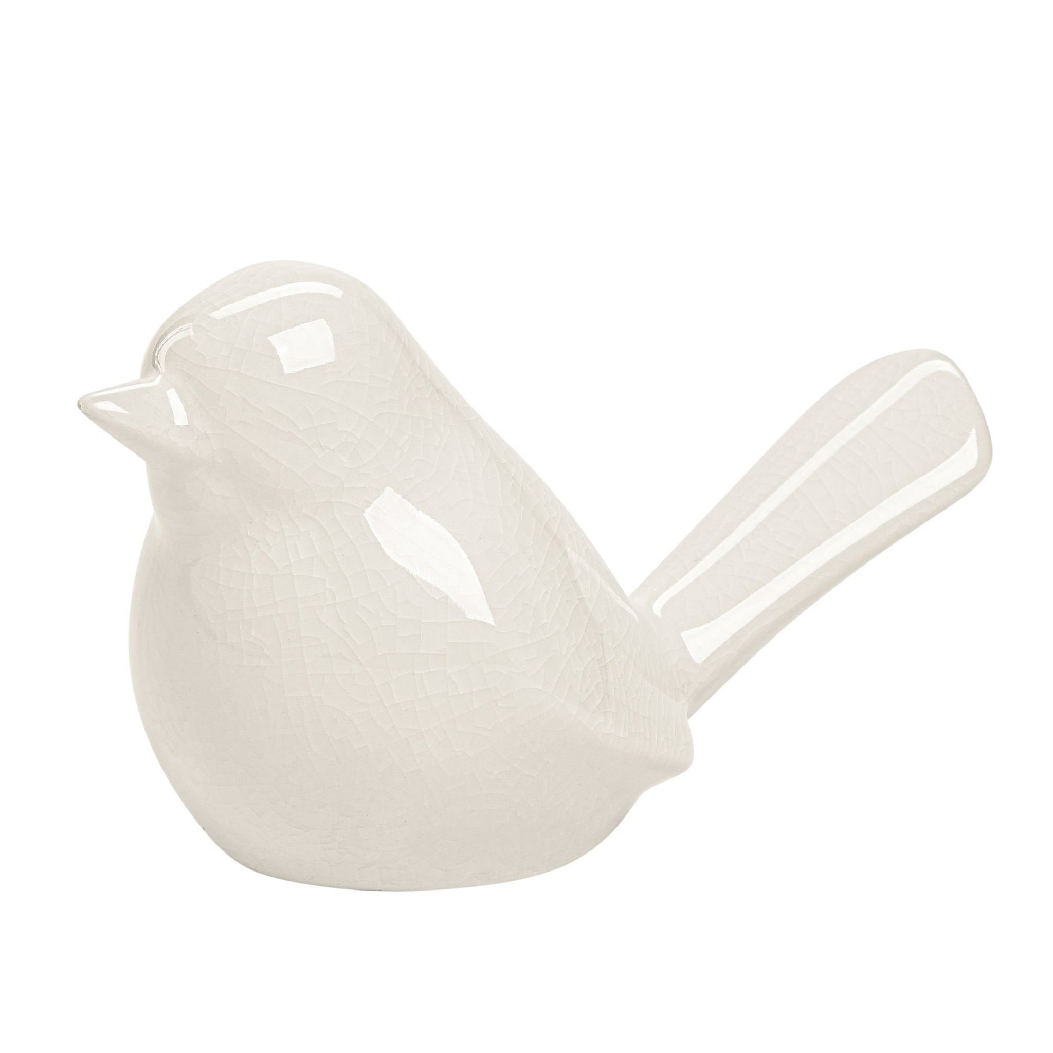 Lilo White Crackle Ceramic Bird Decor Sculpture - stylish decor pieces to elevate any room’s ambiance | Image 1 | InSTYLE Home & Rugs