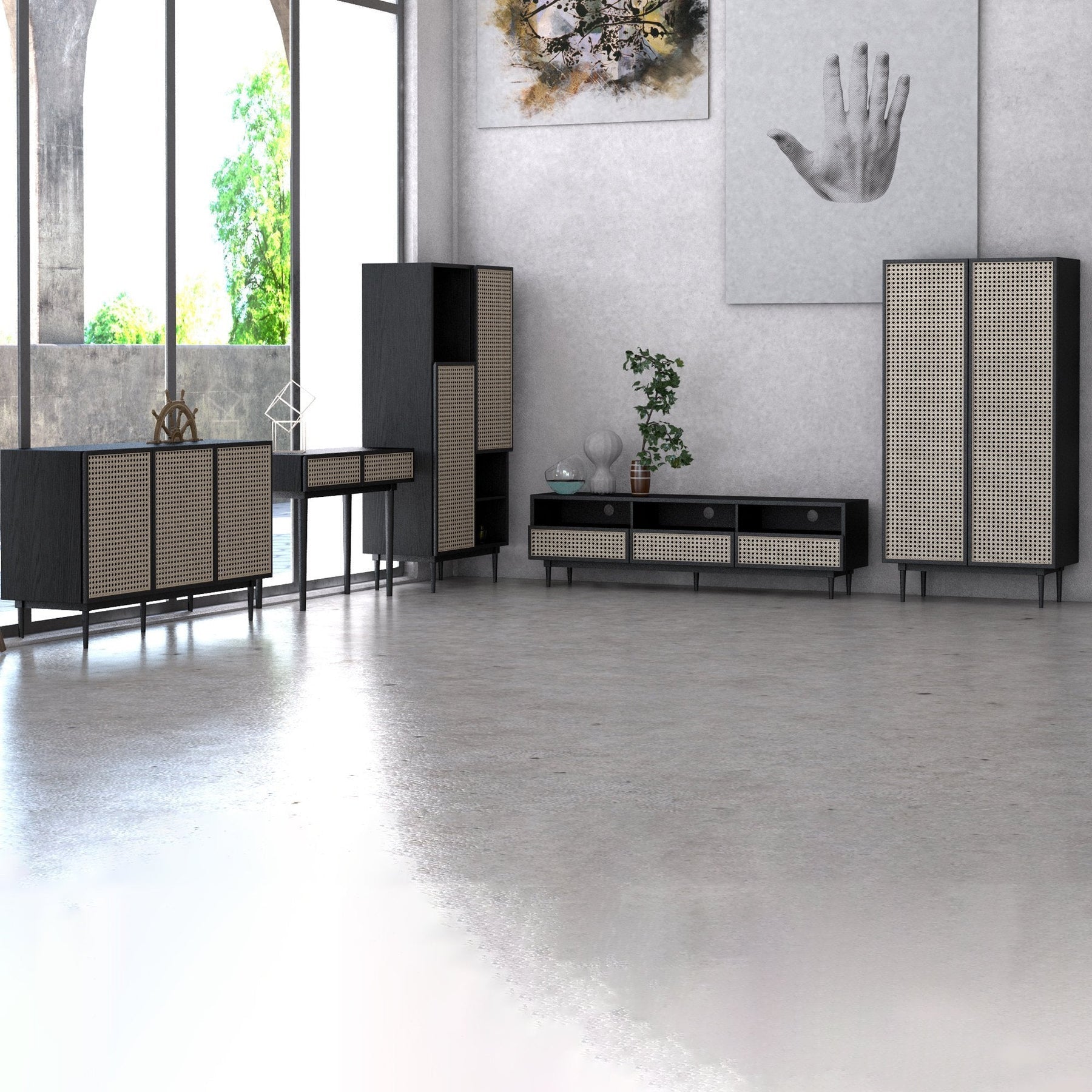 Cane Console Table - sleek design for modern homes | Image 3 | InSTYLE Home & Rugs
