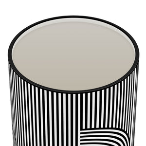 Monochrome Linear Curve Ceramic 12 Inch Tall Cylinder Vase - elegant vase for adding a touch of style to any room | Image 4 | InSTYLE Home & Rugs
