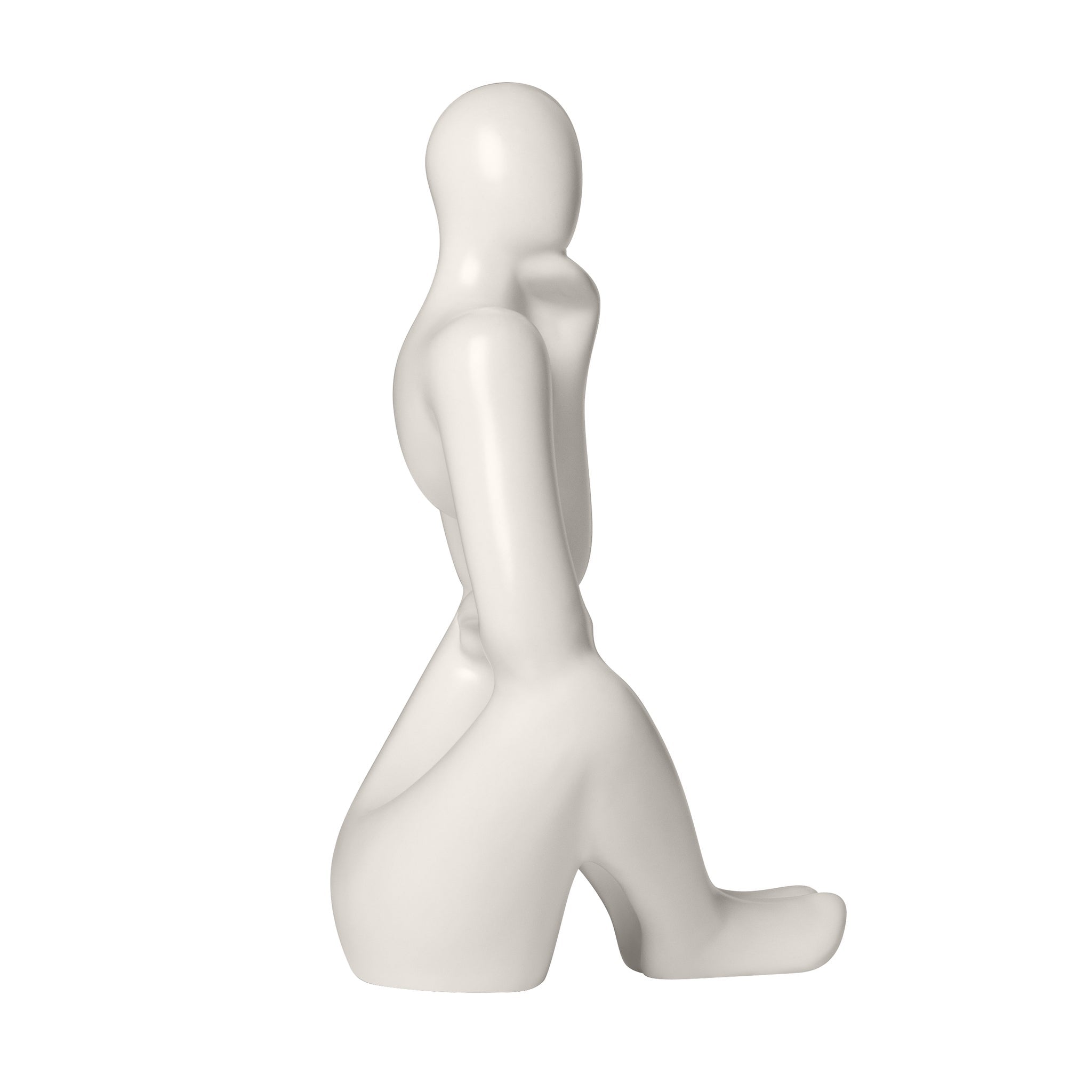 Pensive Matte White 7 Inch Tall Ceramic Figure - | Image 4 | InSTYLE Home & Rugs