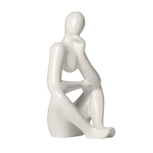 Pensive Matte White 7 Inch Tall Ceramic Figure - | Image 5 | InSTYLE Home & Rugs