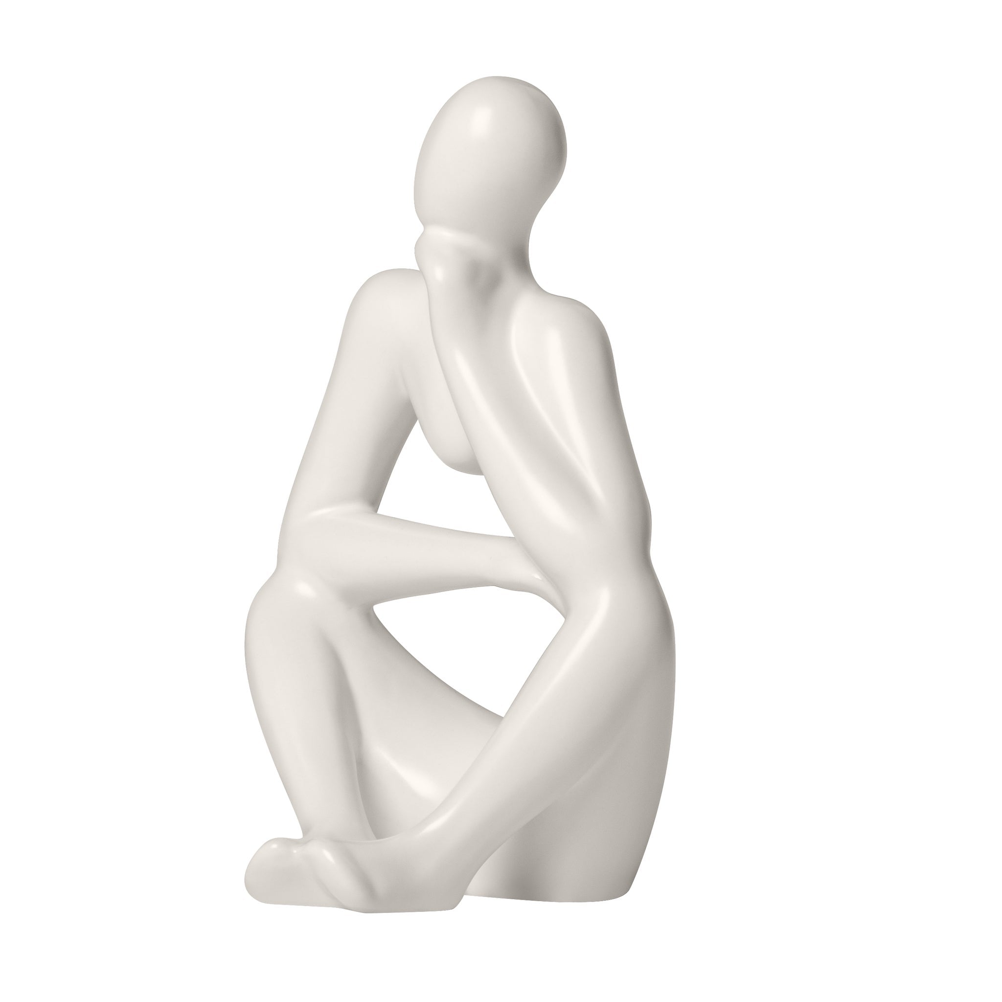 Pensive Matte White 7 Inch Tall Ceramic Figure - | Image 6 | InSTYLE Home & Rugs
