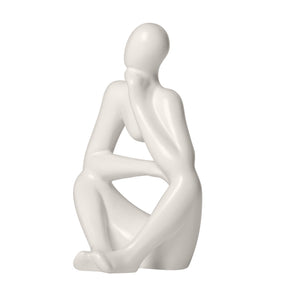 Pensive Matte White 7 Inch Tall Ceramic Figure - | Image 6 | InSTYLE Home & Rugs