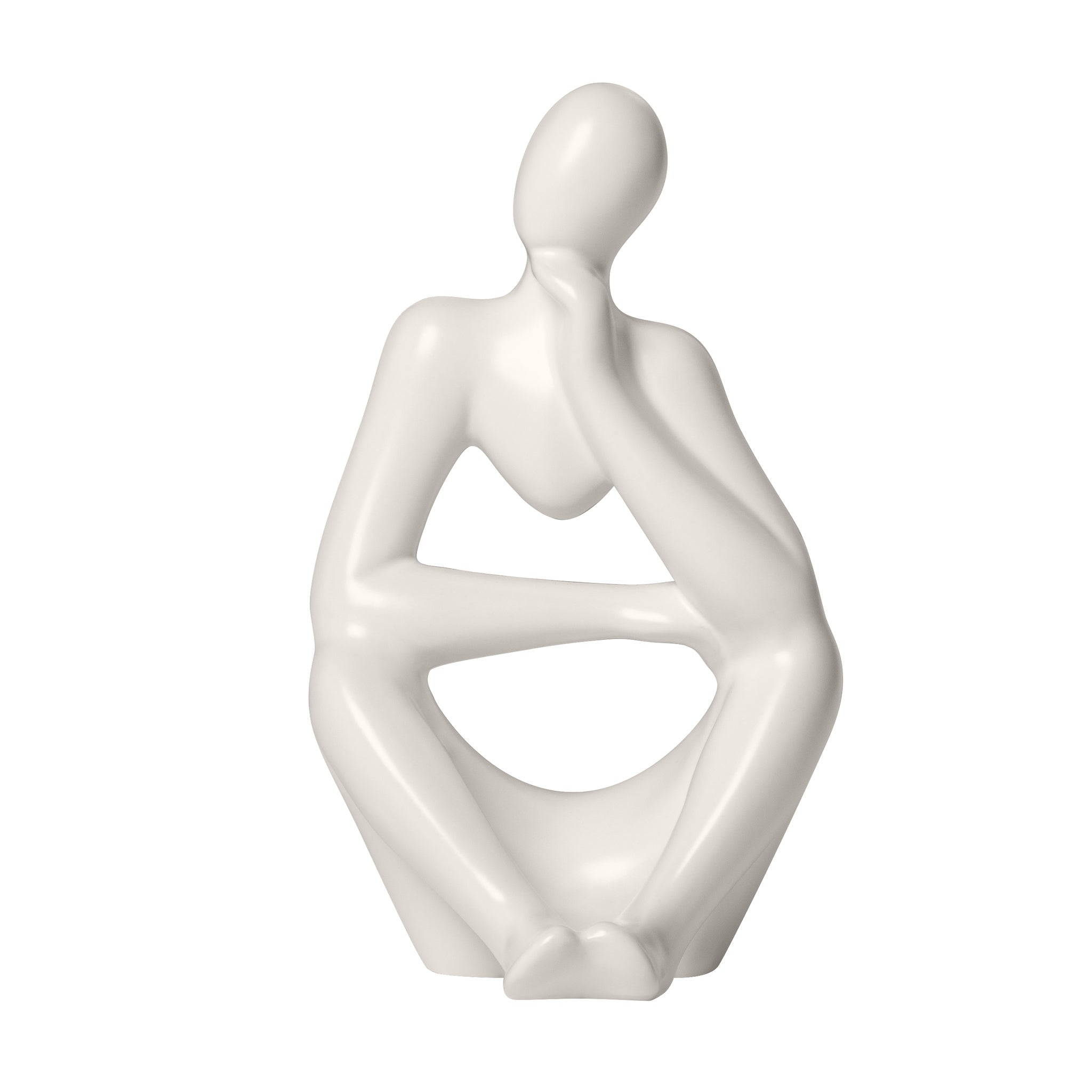 Pensive Matte White 7 Inch Tall Ceramic Figure - | Image 1 | InSTYLE Home & Rugs