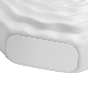 Rosette Bloom 8 Inch Tall White Ceramic Disc Vase - modern vase with sleek design for floral arrangements | Image 5 | InSTYLE Home & Rugs