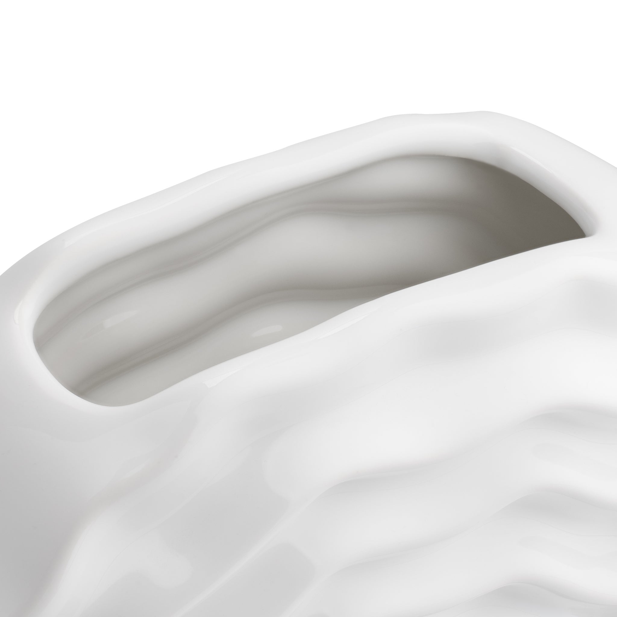 Rosette Bloom 8 Inch Tall White Ceramic Disc Vase - modern vase with sleek design for floral arrangements | Image 6 | InSTYLE Home & Rugs