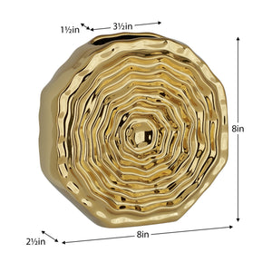 Rosette Bloom 8 Inch Tall Gold Ceramic Disc Vase - elegant vase for adding a touch of style to any room | Image 7 | InSTYLE Home & Rugs