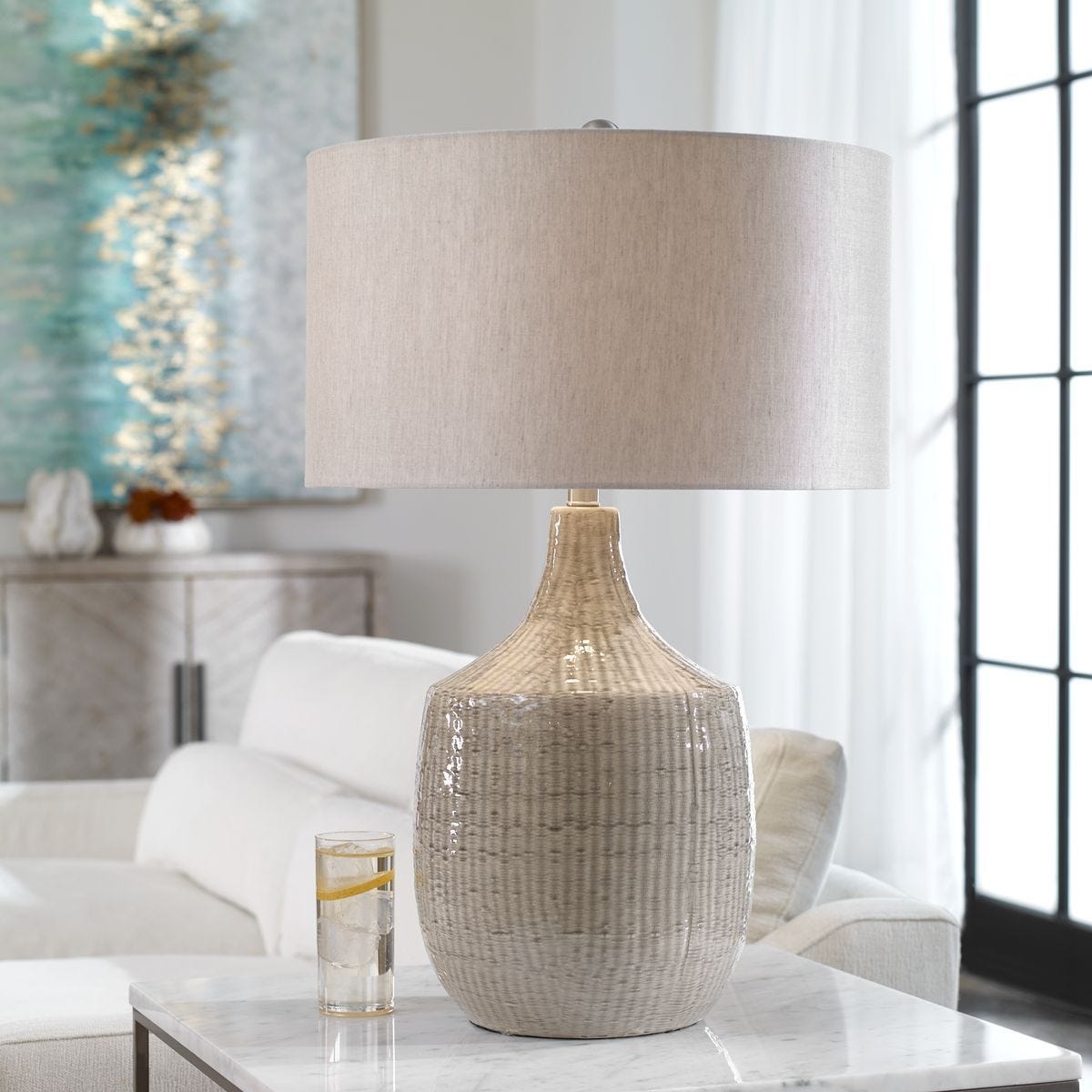 Felipe Table Lamp, Light Gray - contemporary lamps for stylish lighting solutions | Image 1 | InSTYLE Home & Rugs