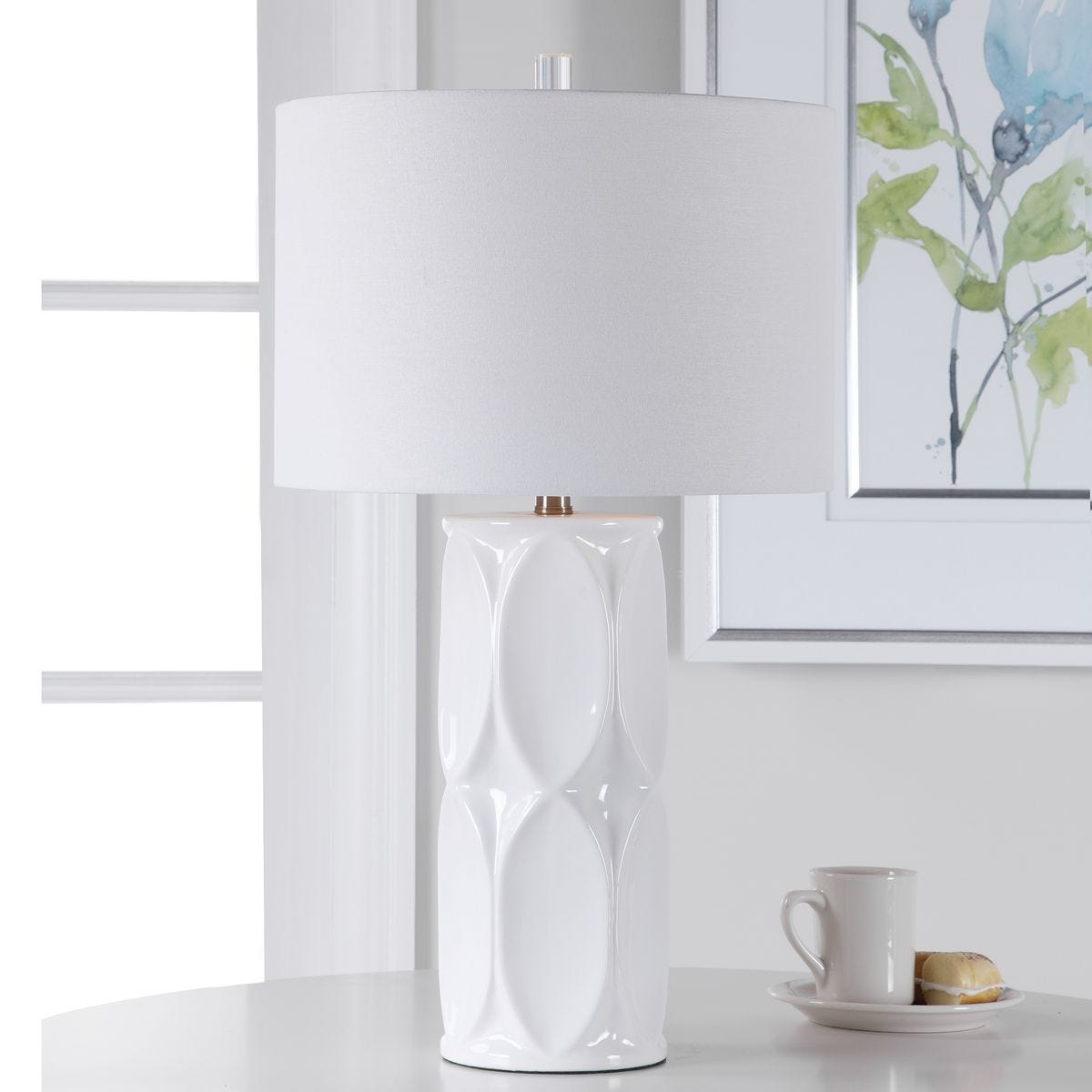 Sinclair Table Lamp, White - elegant lamps to enhance your room ambiance | Image 1 | InSTYLE Home & Rugs