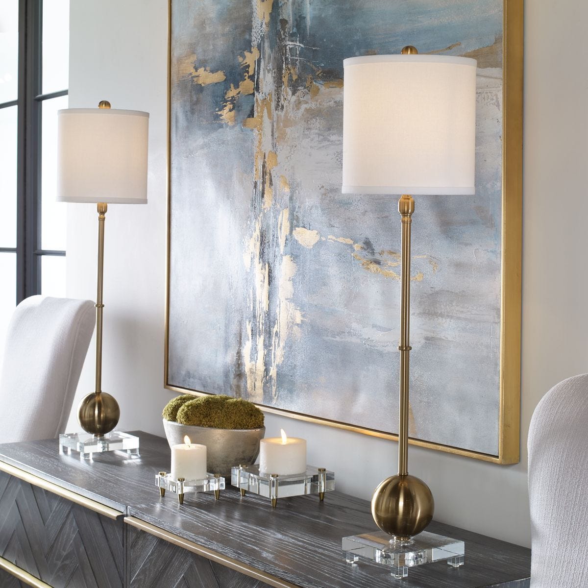 Laton Buffet Lamp, Brass - contemporary lamps for stylish lighting solutions | Image 1 | InSTYLE Home & Rugs