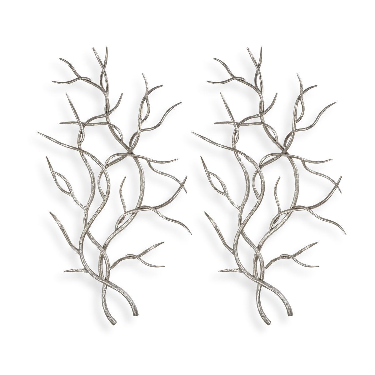 Silver Branches Metal Wall Decor, S/2 - find the perfect pieces to complement your interior design | Image 1 | InSTYLE Home & Rugs
