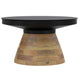 Boden Round Coffee Table in Black and Walnut