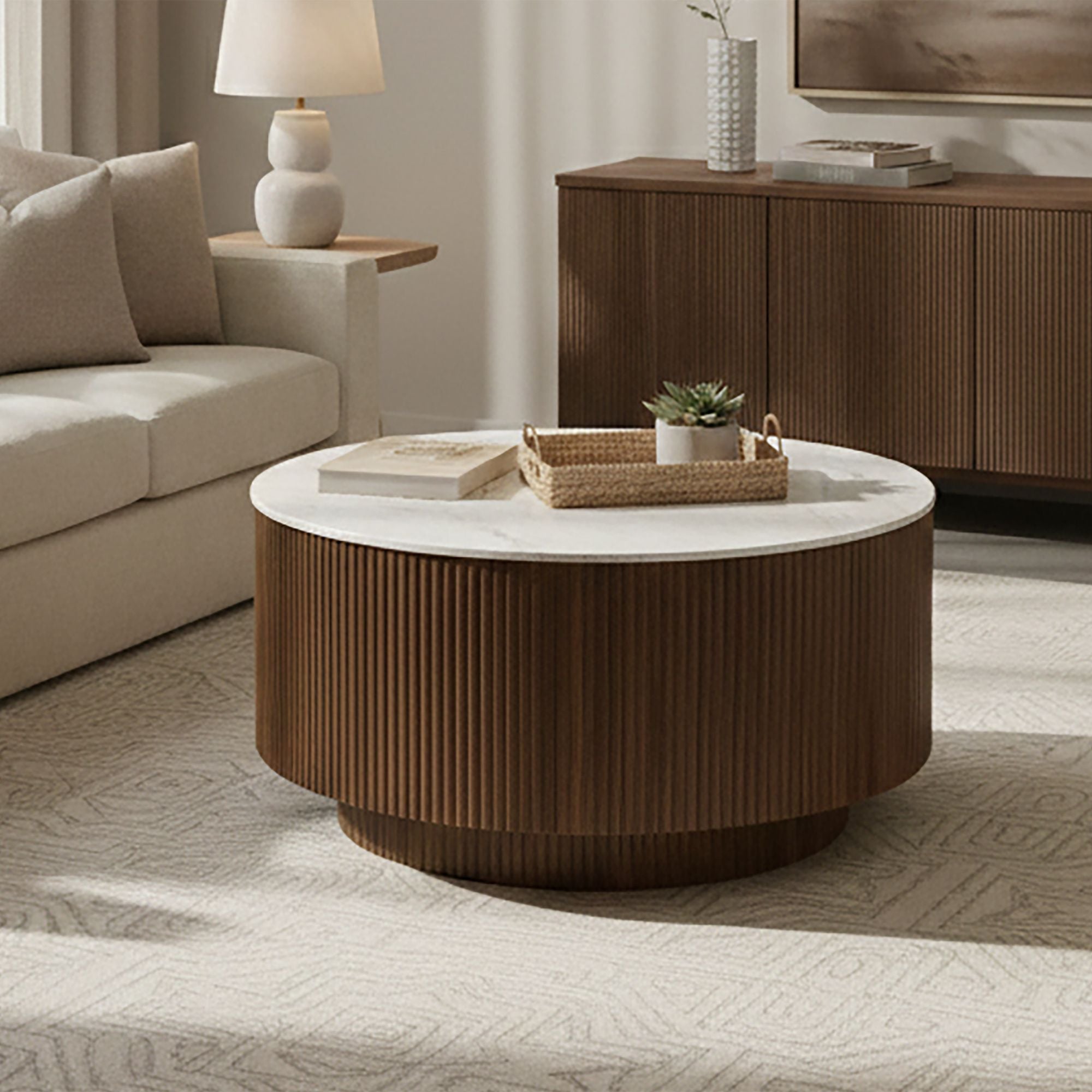 Reyna Round Coffee Table with Storage - stylish tables for living rooms | Image 10 | InSTYLE Home & Rugs