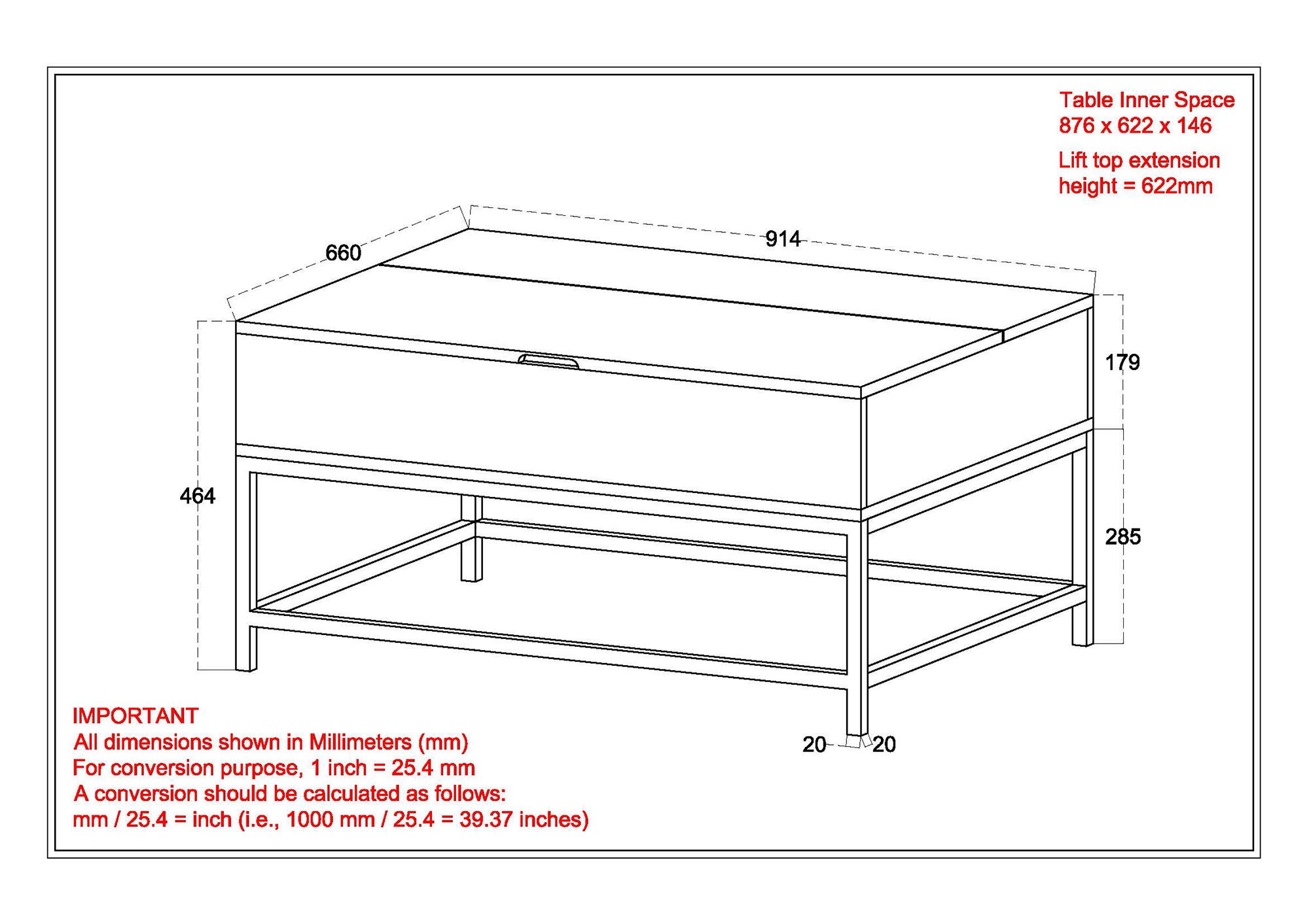 Ojas Rectangular Lift-Top Coffee Table - stylish tables for living rooms | Image 8 | InSTYLE Home & Rugs