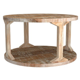 Avni Round Coffee Table in Distressed Natural - stylish tables for living rooms | Image 2 | InSTYLE Home & Rugs