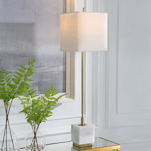 Escort Buffet Lamp, Brass - spacious buffet cabinets for serving and organizing | Image 1 | InSTYLE Home & Rugs