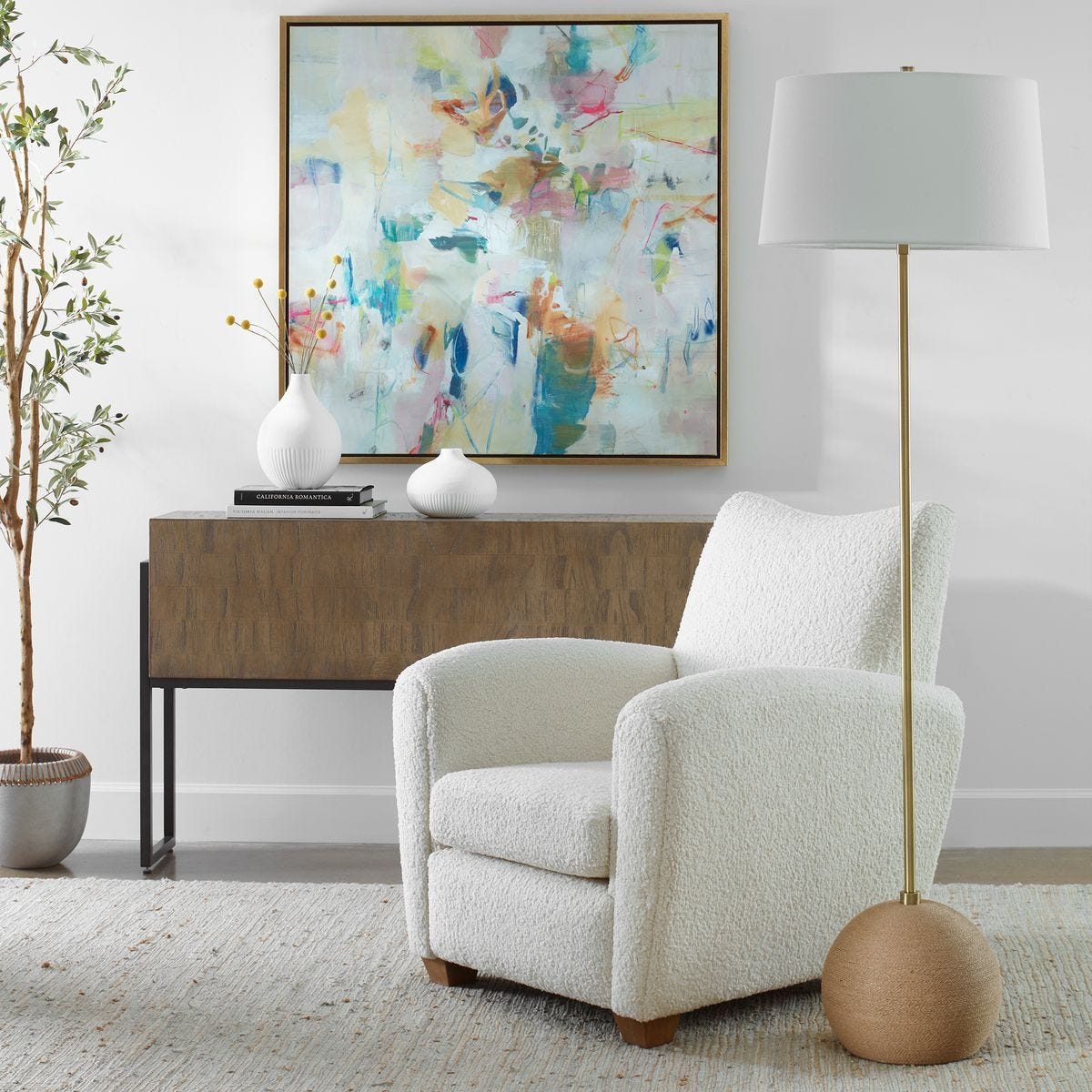 Captiva Floor Lamp, Brass - perfect lighting for modern homes | Image 3 | InSTYLE Home & Rugs