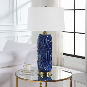 Zade Table Lamp, Blue - contemporary lamps for stylish lighting solutions | Image 3 | InSTYLE Home & Rugs