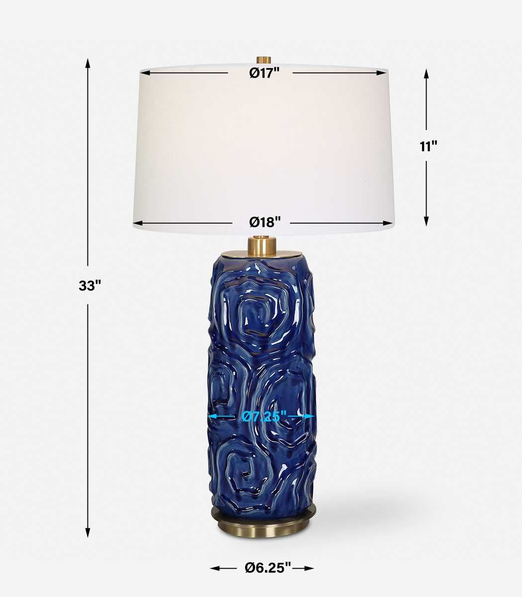 Zade Table Lamp, Blue - contemporary lamps for stylish lighting solutions | Image 8 | InSTYLE Home & Rugs