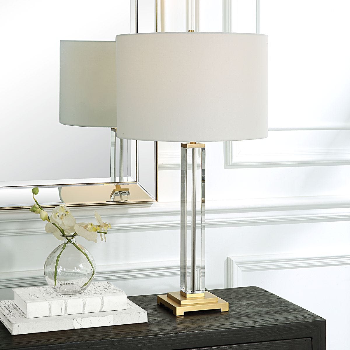 Crystal Column Table Lamp - contemporary lamps for stylish lighting solutions | Image 1 | InSTYLE Home & Rugs