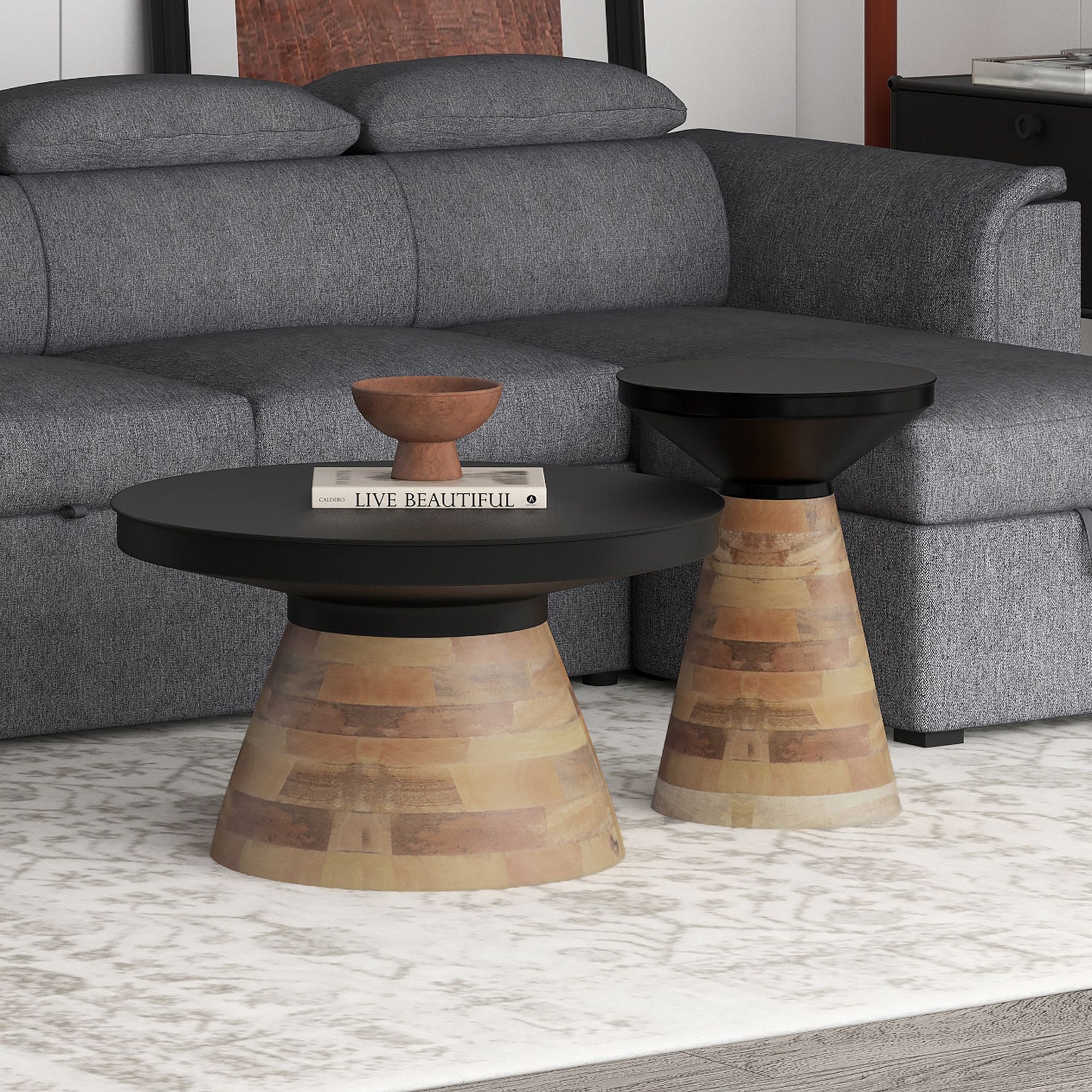 Boden 2pc Round Coffee Table Set - modern design for any room | Image 2 | InSTYLE Home & Rugs