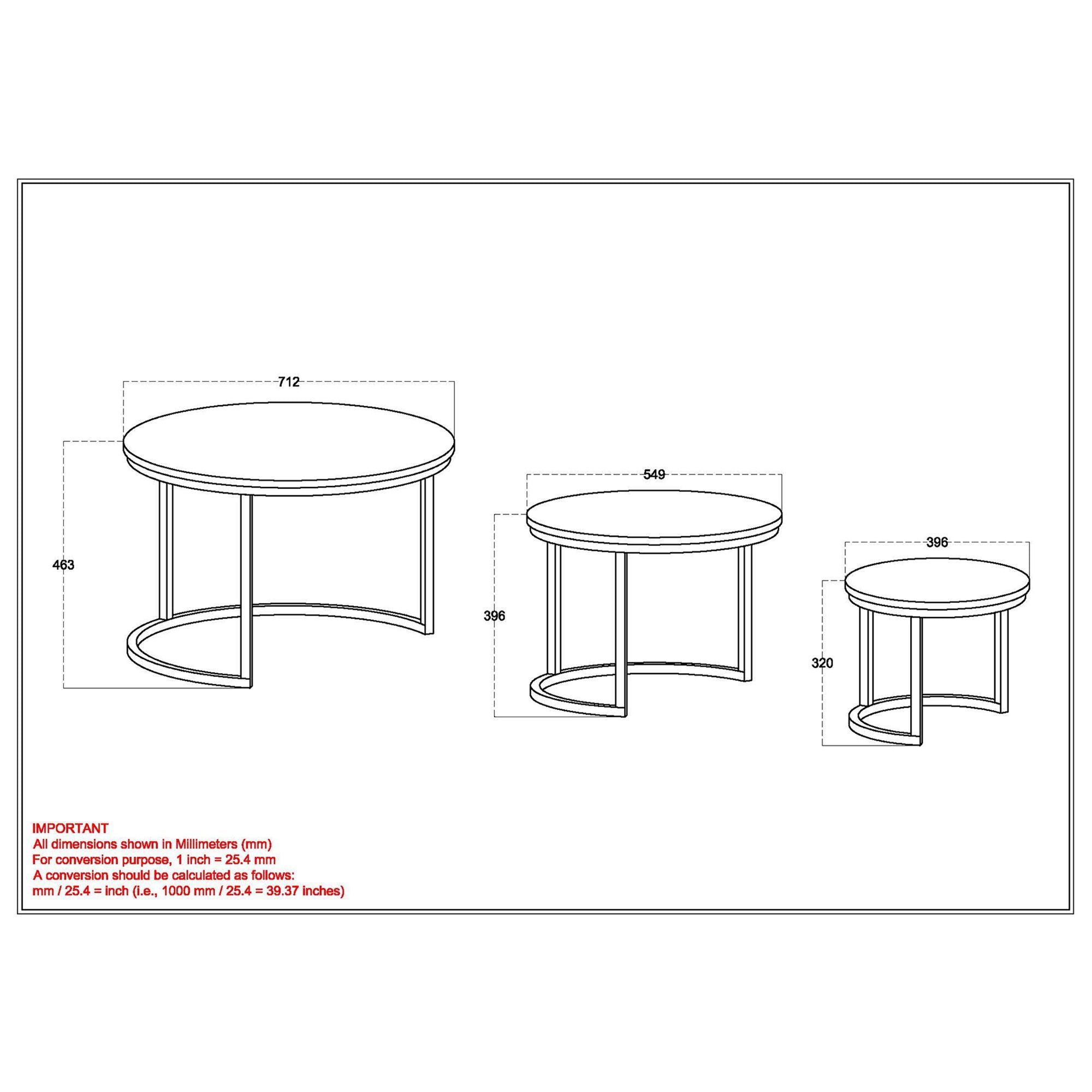 Darsh 3pc Round Coffee Table Set - stylish tables for living rooms | Image 8 | InSTYLE Home & Rugs