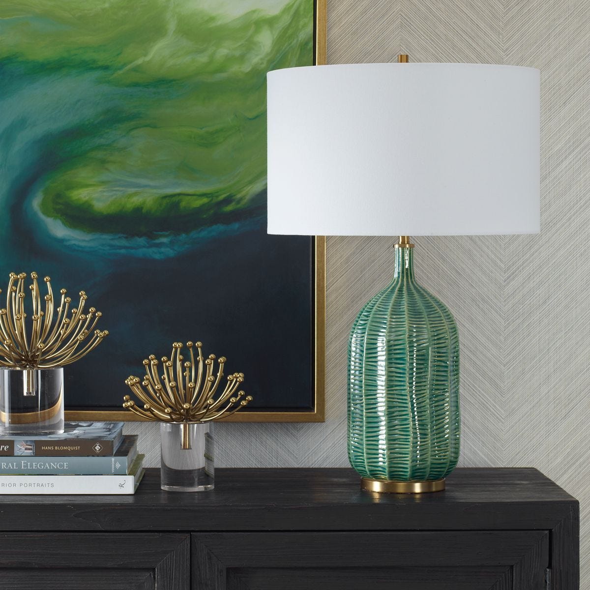 Bixby Green Table Lamp - stylish lamp for bedside tables | Image 3 | InSTYLE Home & Rugs